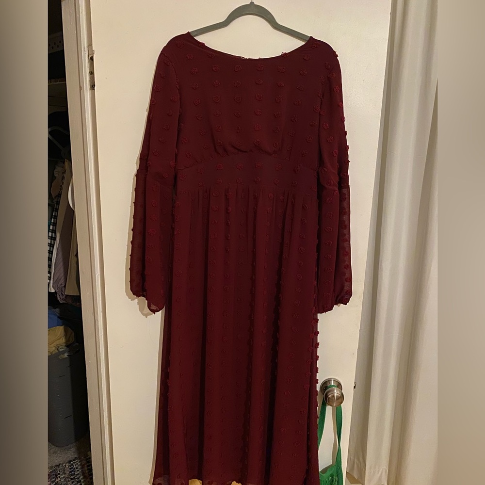PIPER & SCOOT maroon maxi dress